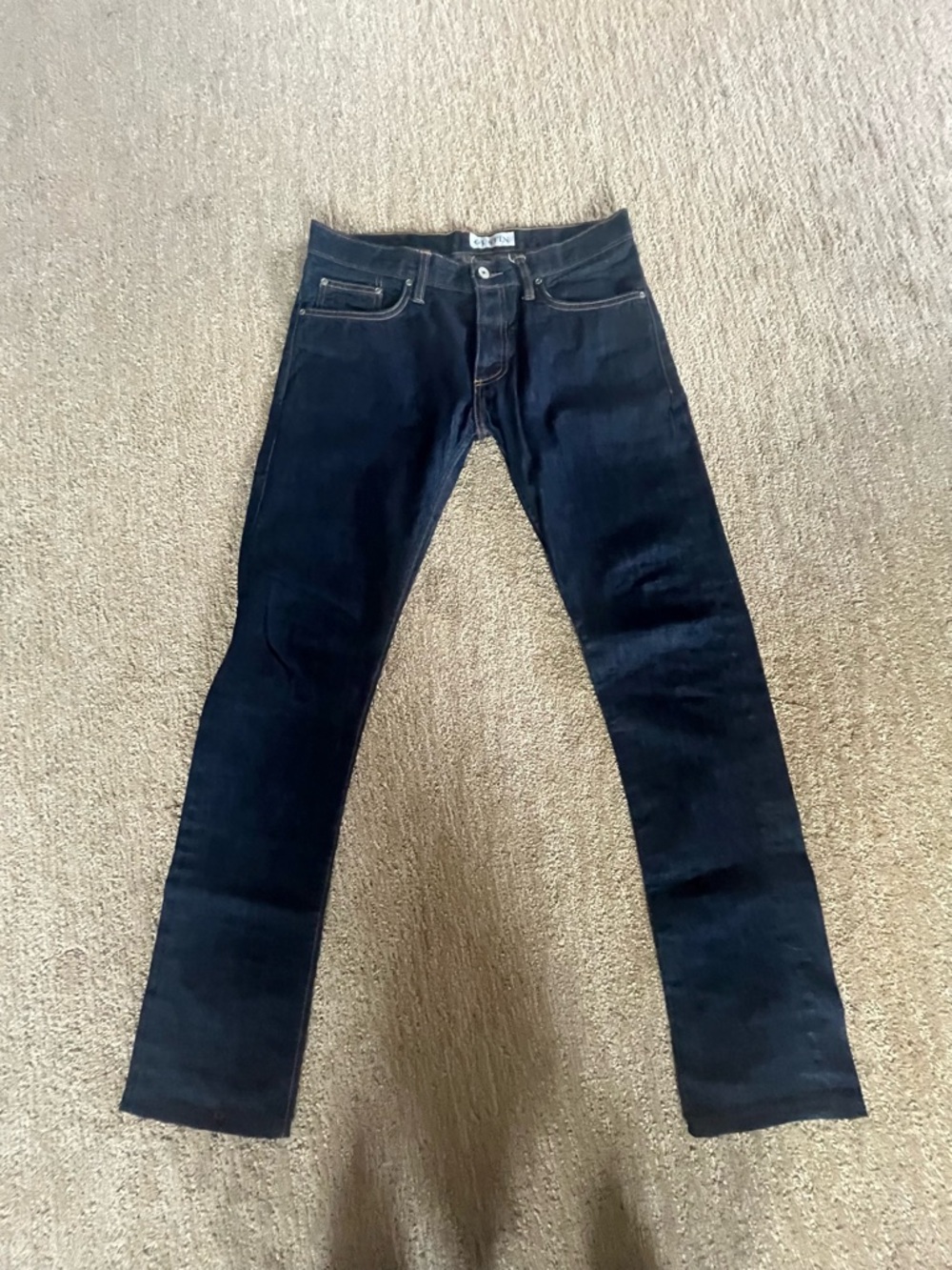 Men's Gustin Raw  Dark Blue Skinny Fit Jeans size 34x31